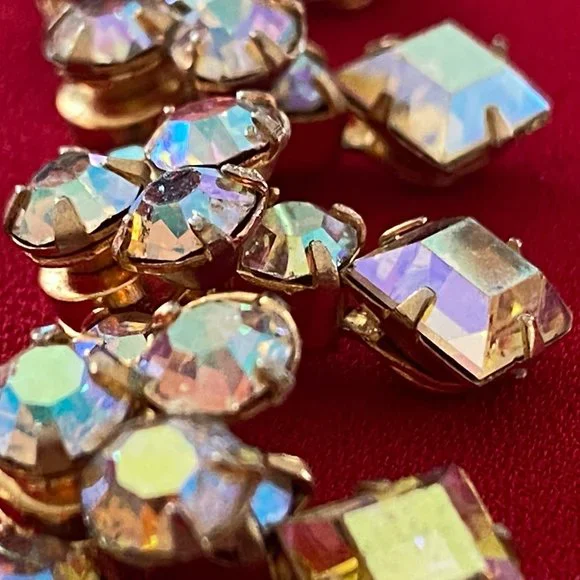 Vintage Aurora Borealis Choker Necklace & Earrings set - Picture 12 of 14